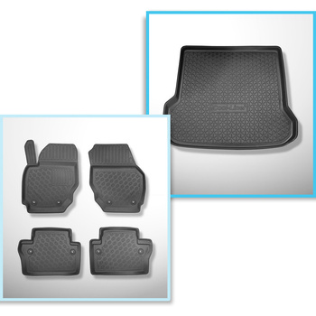 Kit tapis de coffre et tapis de voiture TPE pour: Volvo XC70 II Crossover (09.2007-2016)