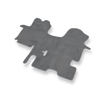 Tapis de Sol Velours adapté pour Opel Vivaro I Van (2001-2014) 3 places - Premium tapis de voiture - gris