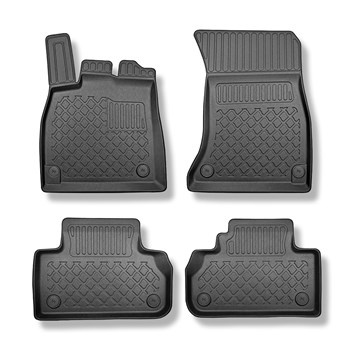 Tapis de sol en TPE adapté pour Audi Q5 II FY SUV, Sportback (01.2017-08.2024) - aussi pour la version hybride - tapis de voiture - noir