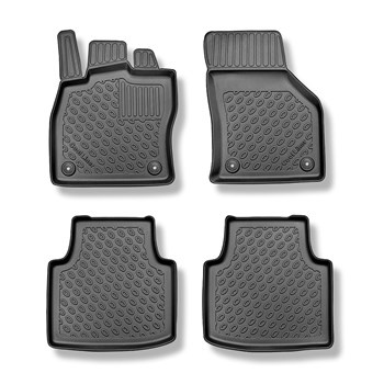 Tapis de sol en TPE adapté pour Skoda Superb III Liftback (12.2015-10.2022) - aussi pour la version hybride - tapis de voiture - noir