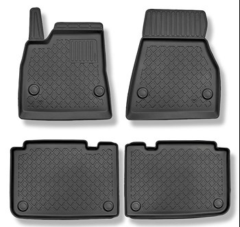 Tapis de sol en TPE adapté pour Tesla Model S Liftback (04.2015-12.2020) - 4 roues motrices - tapis de voiture - noir