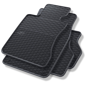 Tapis de sol en caoutchouc adapté pour BMW 5 E60, E61 Berline, Touring (2003-2010) - tapis de voiture - noir - 4 pcs.