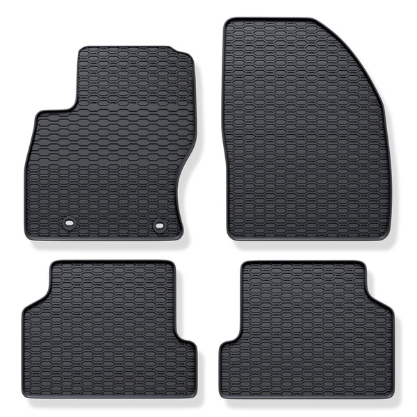 Tapis de sol en caoutchouc adapté pour Ford Focus II Hayon, Break, Berline (2003-2011) - tapis de voiture - noir - 4 pcs.