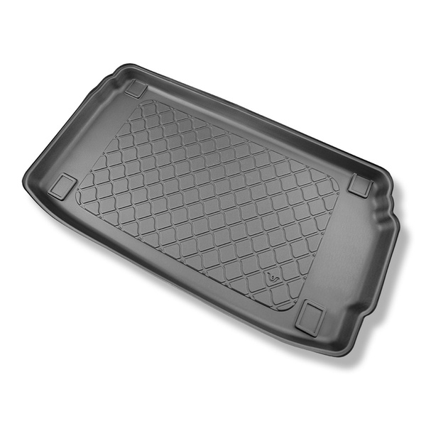 Tapis de coffre adapté pour Hyundai i20 III BC3 Hayon (10.2020-....) - bac de coffre - protection de coffre voiture - coffre supérieur; plancher double du coffre en position haute; aussi pour hybrides; avec caisson de graves