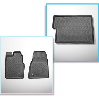 Kit tapis de coffre et tapis de voiture TPE pour: Ford Tourneo Custom L2 Van (01