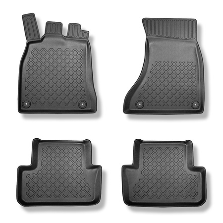 Tapis de sol en TPE adapté pour Audi A4 B8 Berline (01.2008-10.2015) - tapis de voiture - noir