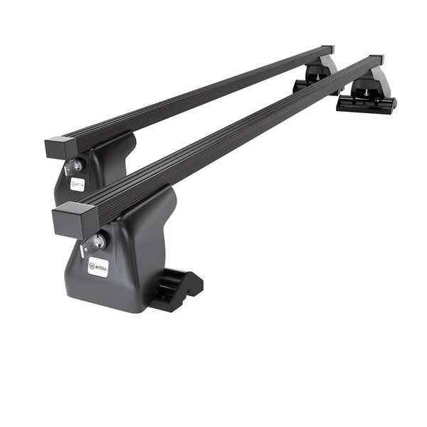 Barres de toit en acier adapté pour Peugeot Expert Van (2007-2016) - Porte-Bagages de Voiture noir - points de montage - (suivant le modèle de voiture ils peuvent se situer à différents endroits)