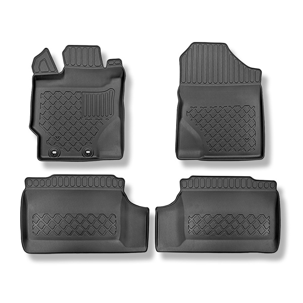 Tapis de sol en TPE adapté pour Toyota Yaris III Hayon (12.2015-10.2022) - tapis de voiture - noir