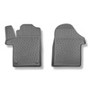 Kit tapis de coffre et tapis de voiture TPE pour: Mercedes-Benz EQV 300 Van (10.2020-....) - version Extra longue (Extra Long) (empattement 3430 mm, longueur du véhicule 5370 mm);pour la 3ème rangée de sièges;sans séparation de l'espace bagage;la partie a