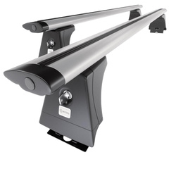 Barres de toit en aluminium adapté pour Iveco Daily IV (long) Autobus (2006-2011) - Porte-Bagages de Voiture argent - points de montage - (suivant le modèle de voiture ils peuvent se situer à différents endroits)