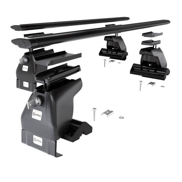 Barres de toit en aluminium adapté pour BMW 5 E61 Touring (2004-2009) - Porte-Bagages de Voiture noir - toit normal