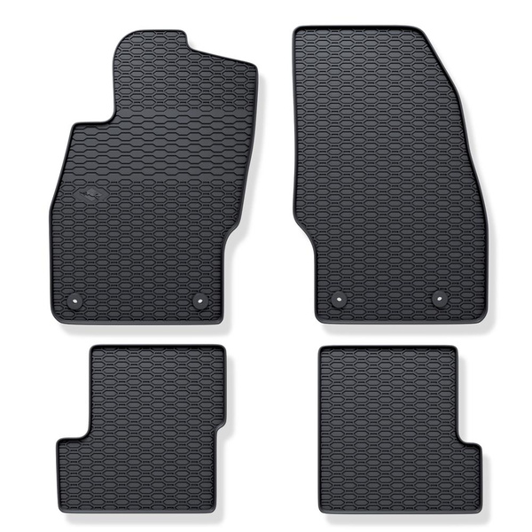 Tapis de sol en caoutchouc adapté pour Opel Adam Hayon (2012-2019) - tapis de voiture - noir - 4 pcs.