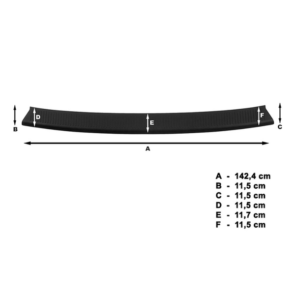 Revêtement noir pour pare-choc arrière pour Volkswagen Transporter T5 Van (2004-2015) - (empattement court et long)