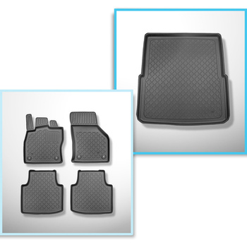 Kit tapis de coffre et tapis de voiture TPE pour: Skoda Superb III 3V Crossover 