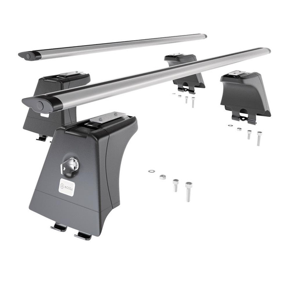 Barres de toit en aluminium adapté pour Renault Megane mk II Hayon (2002-2009) - Porte-Bagages de Voiture argent - points de montage - (suivant le modèle de voiture ils peuvent se situer à différents endroits)