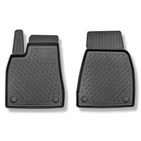 Tapis de sol en TPE adapté pour Tesla Model X SUV (10.2016-12.2020) - 6/7 sièges; avant seulement - tapis de voiture - noir