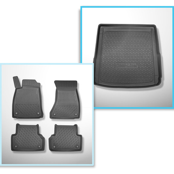 Kit tapis de coffre et tapis de voiture TPE pour: Audi A4 B9 Avant (11.2015-2024
