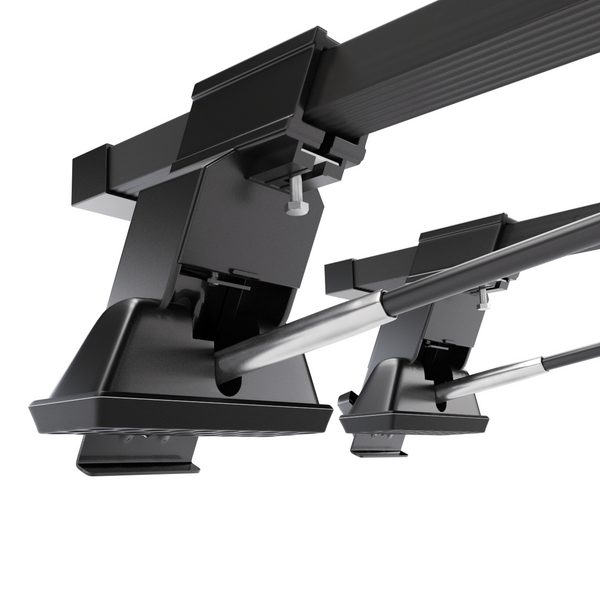 Barres de toit en acier adapté pour Mitsubishi Carisma Hayon (1997-2005) - Porte-Bagages de Voiture noir - points de montage - (suivant le modèle de voiture ils peuvent se situer à différents endroits)