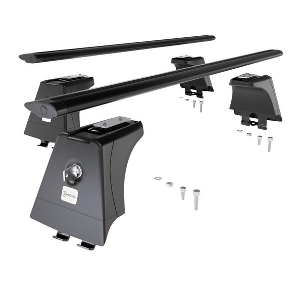 Barres de toit en aluminium adapté pour Renault Megane mk II Hayon (2002-2009) - Porte-Bagages de Voiture noir - points de montage - (suivant le modèle de voiture ils peuvent se situer à différents endroits)