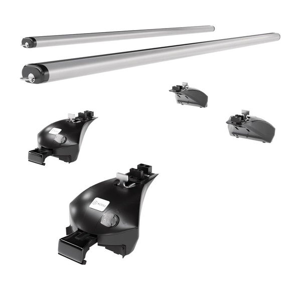 Barres de toit en aluminium adapté pour Seat Leon IV Sportstourer (2020-....) - Porte-Bagages de Voiture argent - rails intégrés