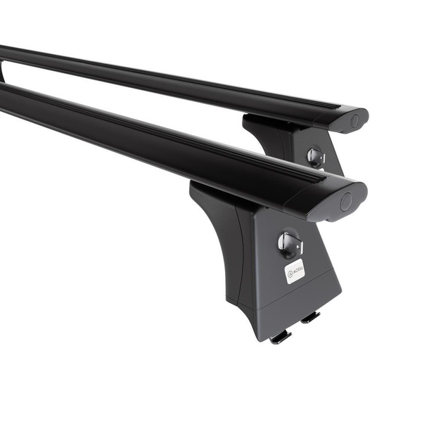 Barres de toit en aluminium adapté pour Renault Megane mk II Berline (2002-2009) - Porte-Bagages de Voiture noir - points de montage - (suivant le modèle de voiture ils peuvent se situer à différents endroits)