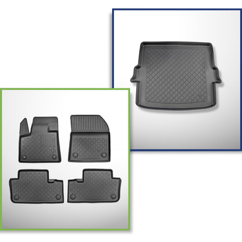 Kit tapis de coffre et tapis de voiture TPE pour: DS 7 Crossback SUV (01.2019-20