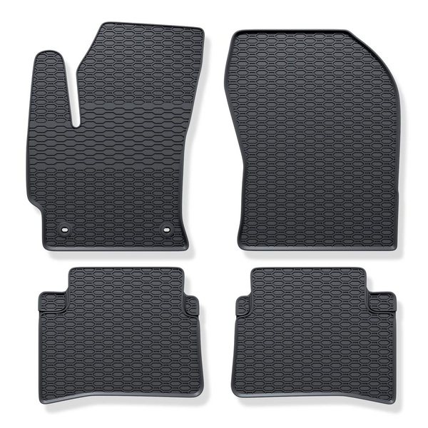 Tapis de sol en caoutchouc adapté pour Toyota Corolla XII Break, Berline (2019-....) - tapis de voiture - noir - 4 pcs.