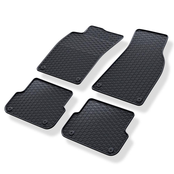 Tapis de sol en caoutchouc adapté pour Audi A6 C6 II (2006-2011) - tapis de voiture - noir