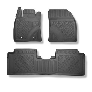 Tapis de sol en TPE adapté pour Toyota Avensis III Break (01.2009-....) - tapis de voiture - noir