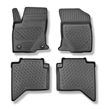 Tapis de sol en TPE adapté pour Toyota Hilux VIII Pick-Up (09.2016-....) - cabine double - tapis de voiture - noir