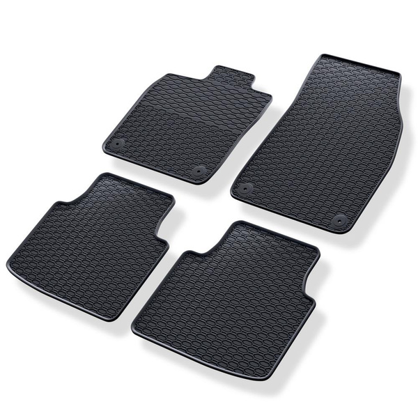 Tapis de sol en caoutchouc adapté pour Skoda Elroq SUV (2025-....) - tapis de voiture - noir - 4 pcs.