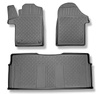 Tapis de sol en TPE adapté pour Mercedes-Benz Vito W447 Van (10.2014-....) - toutes les versions d'équipement; sans la troisième rangée de sièges - tapis de voiture - noir