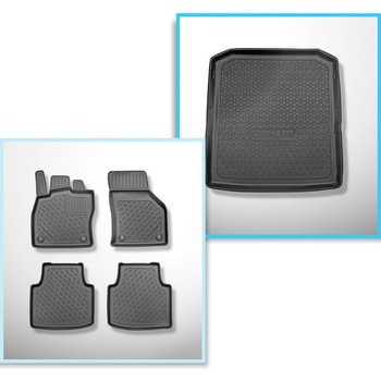 Kit tapis de coffre et tapis de voiture TPE pour: Skoda Superb III 3V Break (09.