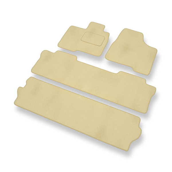 Tapis de Sol Velours adapté pour Toyota Sienna II Monospace (2004-2010) - Premium tapis de voiture - beige