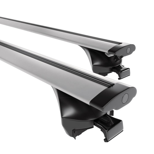 Barres de toit en aluminium adapté pour Porsche Macan SUV (2014-....) - Porte-Bagages de Voiture argent - rails intégrés