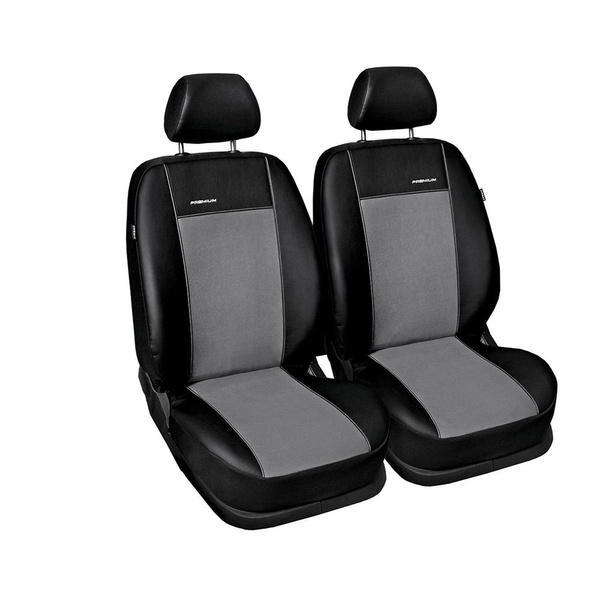 Housses de siège sur mesure adaptées pour Peugeot Partner II Van (2008-2018) seulement les sièges avant - deux simple - housse siege voiture - couverture siege - gris