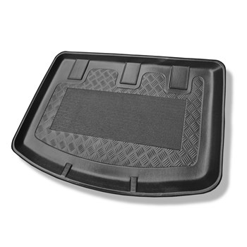 Tapis de coffre adapté pour Kia Rio III UB Hayon (08.2011-01.2017) - bac de coffre - protection de coffre voiture - coffre supérieur, XL avec rangement