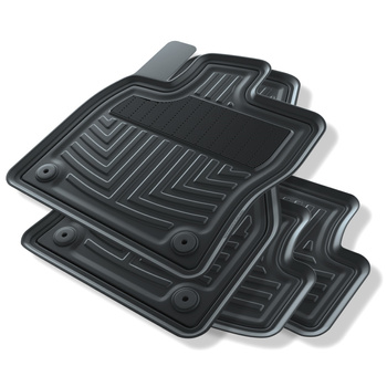 Tapis de sol en caoutchouc adapté pour Seat Leon III (2012-2020) - tapis de voiture - noir