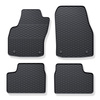 Tapis de sol en caoutchouc adapté pour Opel Astra H Caravan, Hayon, Cabriolet, Berline (2004-2013) - tapis de voiture - noir - 4 pcs.