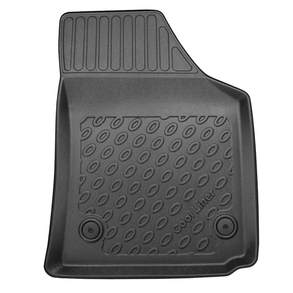 Tapis de sol en TPE adapté pour Volkswagen Caddy Break (12.2015-10.2022) - 5 sièges; sans la troisième rangée de sièges - tapis de voiture - noir