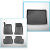 Kit tapis de coffre et tapis de voiture TPE pour: Mercedes-Benz Classe B W246, W247 Sports Tourer (10.2011-12.2018) - coffre supérieur;avec plancher double du coffre (avec EASY VARIO PLUS SYSTEM (surface de chargement plate));non pour version Plug-in hybr