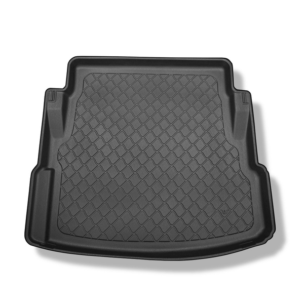 Tapis de coffre adapté pour Jaguar XE Berline (06.2015-2019) - bac de coffre - protection de coffre voiture - avec roue de secours à usage temporaire; avant le lifting en 2019