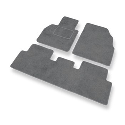 Tapis de Sol Velours adapté pour Renault Scenic II Monospace (2003-2009) - Premium tapis de voiture - gris