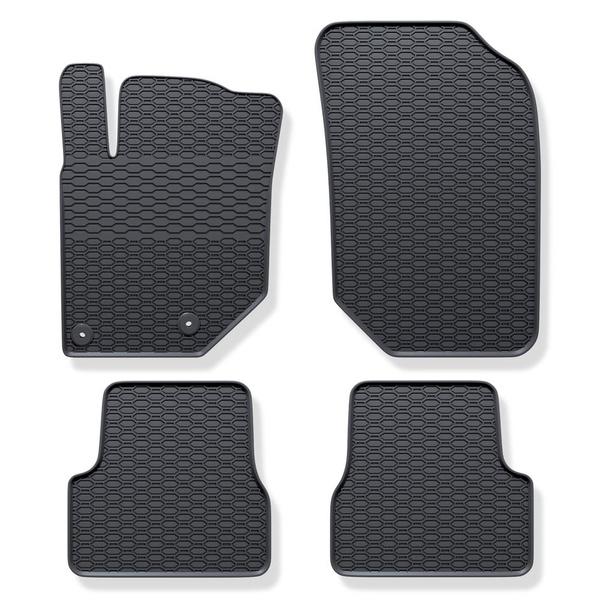 Tapis de sol en caoutchouc adapté pour Peugeot 208 II (2019-....) - tapis de voiture - noir