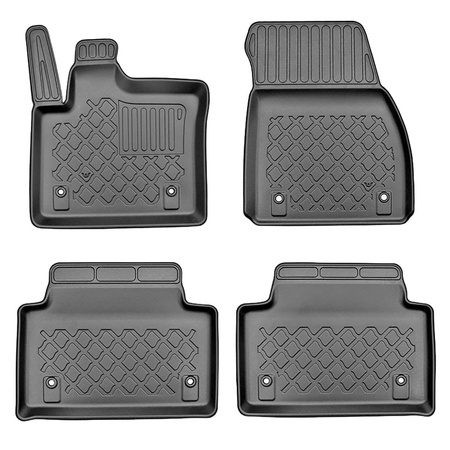 Tapis de sol en TPE adapté pour Land Rover Range Rover Evoque L551 SUV (04.2019-....) - aussi avec boîte hybride Plug-in Hybrid - tapis de voiture - noir