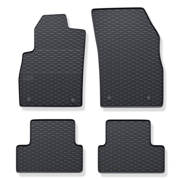 Tapis de sol en caoutchouc adapté pour Opel Cascada Cabriolet (2013-2019) - tapis de voiture - noir - 4 pcs.