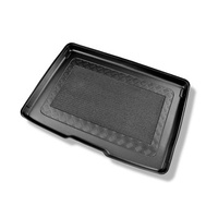 Tapis de coffre adapté pour Ford Focus IV Hayon, Active Hayon (09.2018-....) - bac de coffre - protection de coffre voiture - coffre supérieur; avec roue de secours taille normale; plancher amovible en la position la plus basse