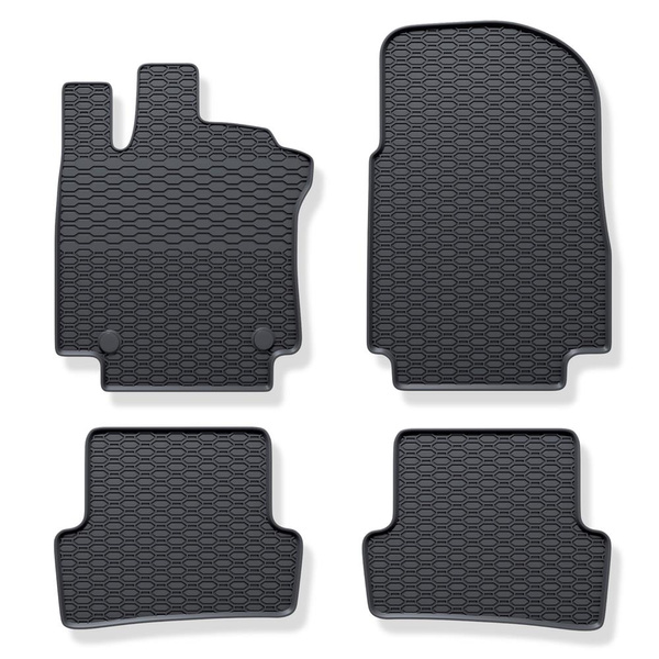 Tapis de sol en caoutchouc adapté pour Renault Captur I SUV (2013-2019) - tapis de voiture - noir - 4 pcs.