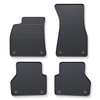 Tapis de sol en caoutchouc adapté pour Audi A6 C8 Berline, Avant (2018-....) - tapis de voiture - noir - 4 pcs.