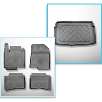 Kit tapis de coffre et tapis de voiture TPE pour: Hyundai i20 III BC3 Hayon (10.